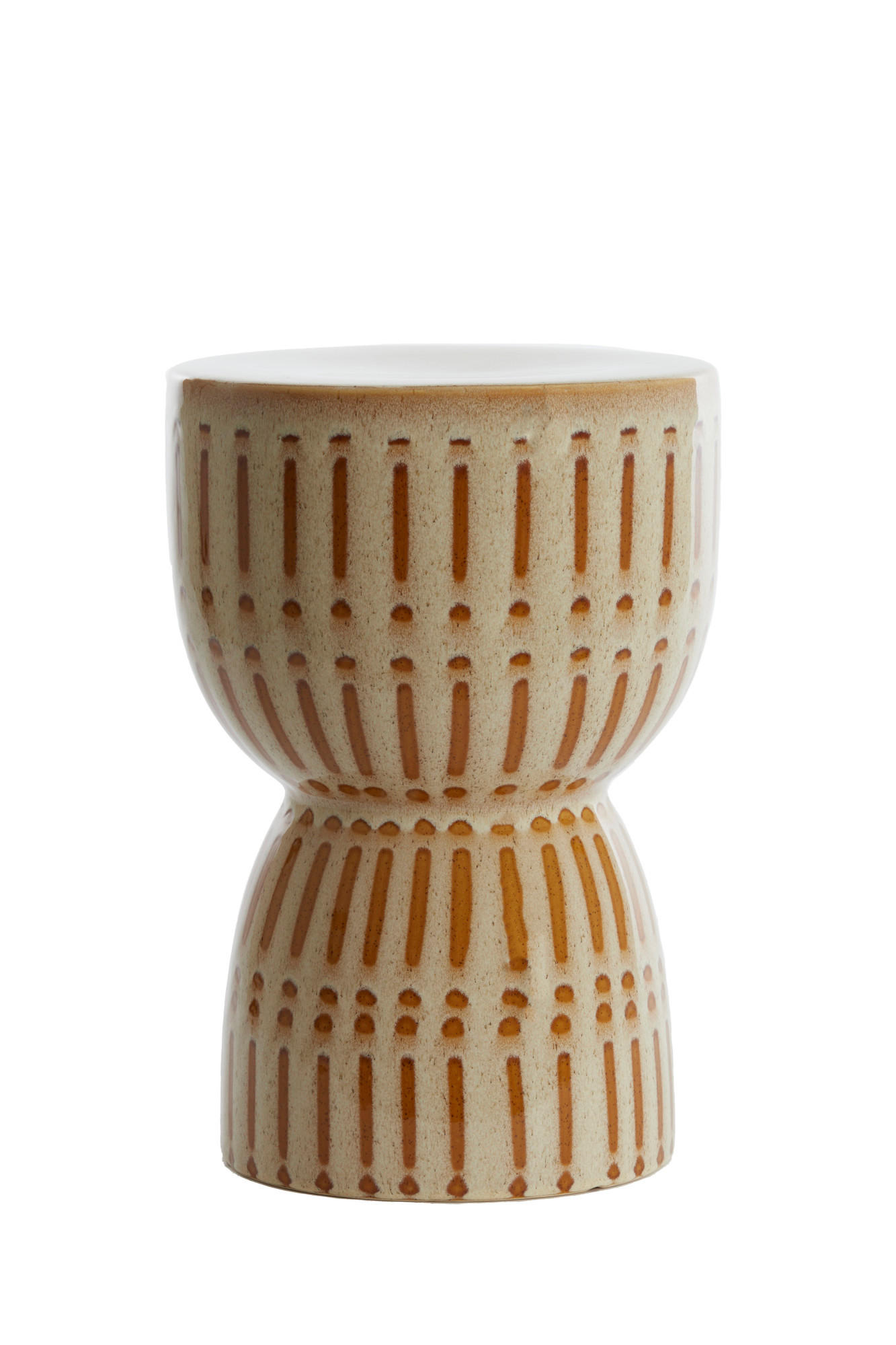 Light & Living Hocker Weiß, Braun 28.5x42x28.5 cm