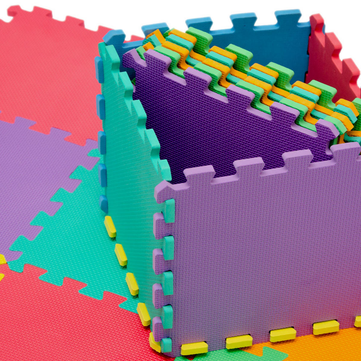 SPIELMATTE ab Null - 90 cm Baby Puzzlematte Bunt - Multicolor, Kunststoff (30/30cm) - Littletom
