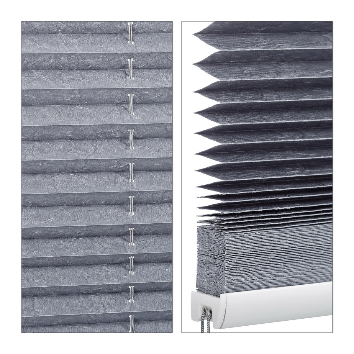 PLISSEE - Grau, Kunststoff/Textil (60/130/2cm) - Relaxdays