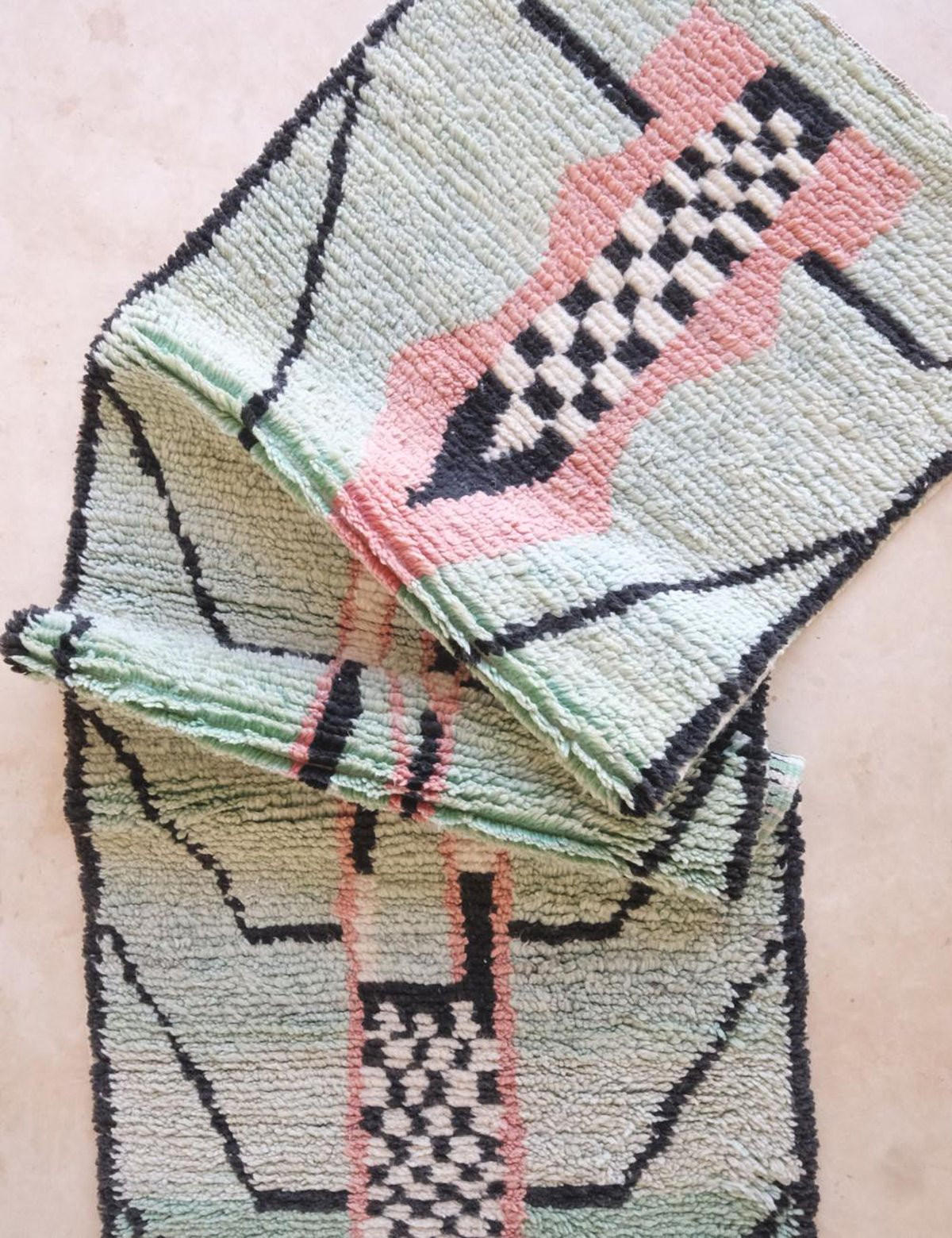 BERBERTEPPICH aus reiner Wolle 81x 294 cm - Grün, Naturmaterialien (81/294cm) - AFK Living