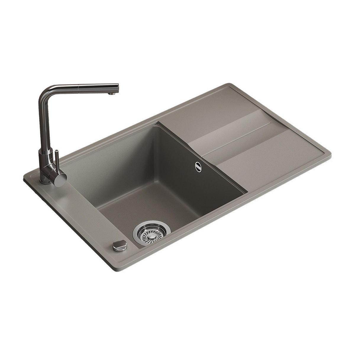 SPÜLBECKEN Kyoto Beton 78 x 50 cm - Grau, Keramik (78/20/50cm) - Bergstroem