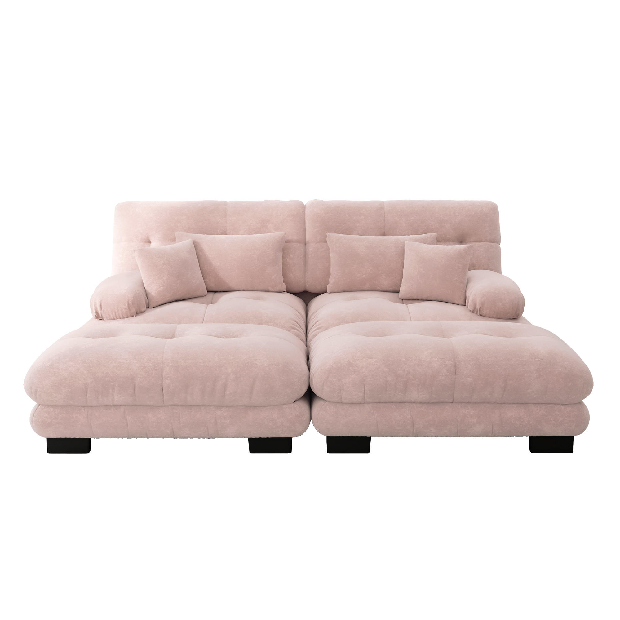 SOFABETT 220/145/81 cm Rosa - Pink, Textil (145/81/220cm)
