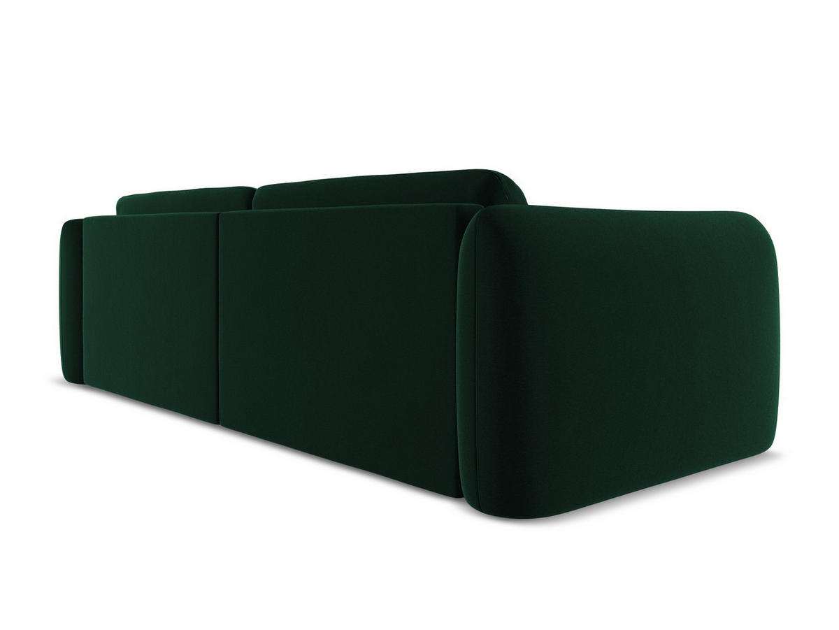 4-SITZER-SOFA Samt Stoff Grün - Dunkelgrün/Schwarz, Kunststoff/Textil (250/74/105cm) - Makamii