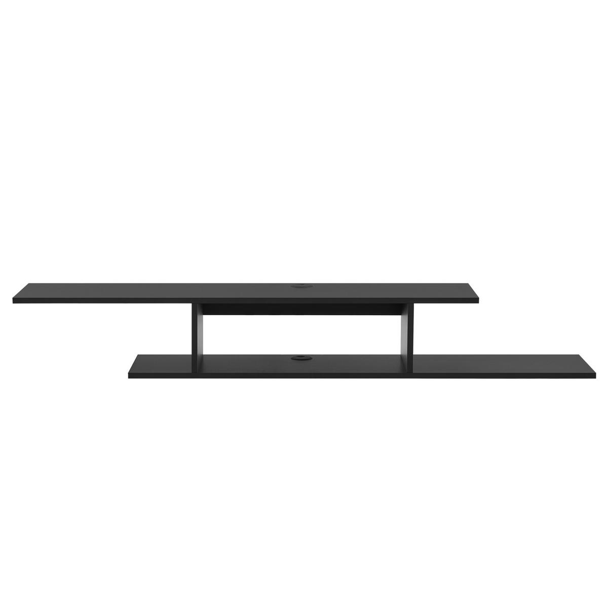 TV-WANDREGAL Støvring - Schwarz, Holzwerkstoff (150/21/25cm) - [en.casa]