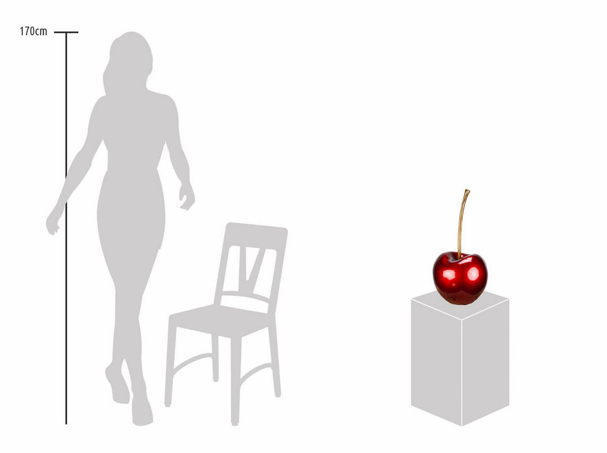 SKULPTUR Rot 24/48 cm - Rot, Stein (2.4/48/23cm) - KUNSTLOFT