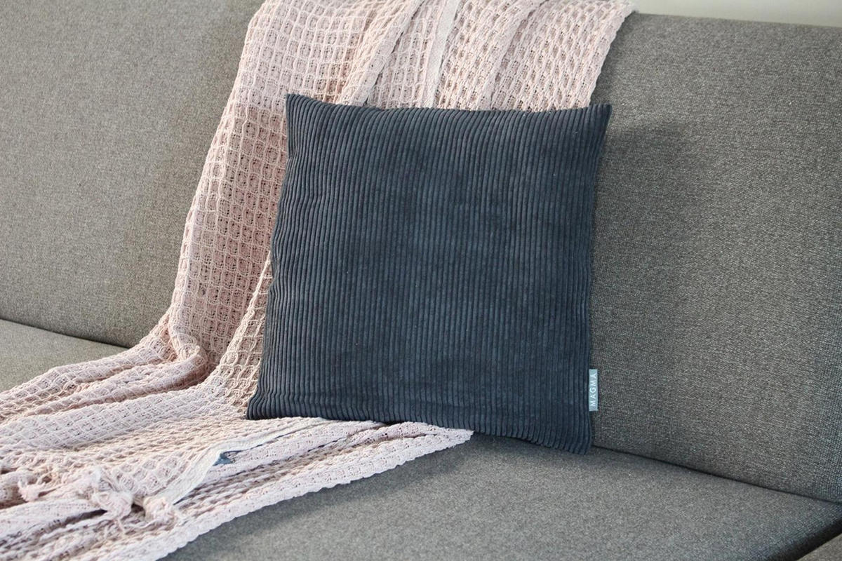 KISSENHÜLLE Inga Cord Look anthrazit - Anthrazit, Textil (40/40cm) - Magma Heimtexx