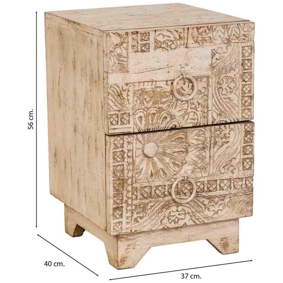 BEISTELLTISCH aus holz 37x40x56cm - Beige, Holz (37/56/40cm) - Wanderlust
