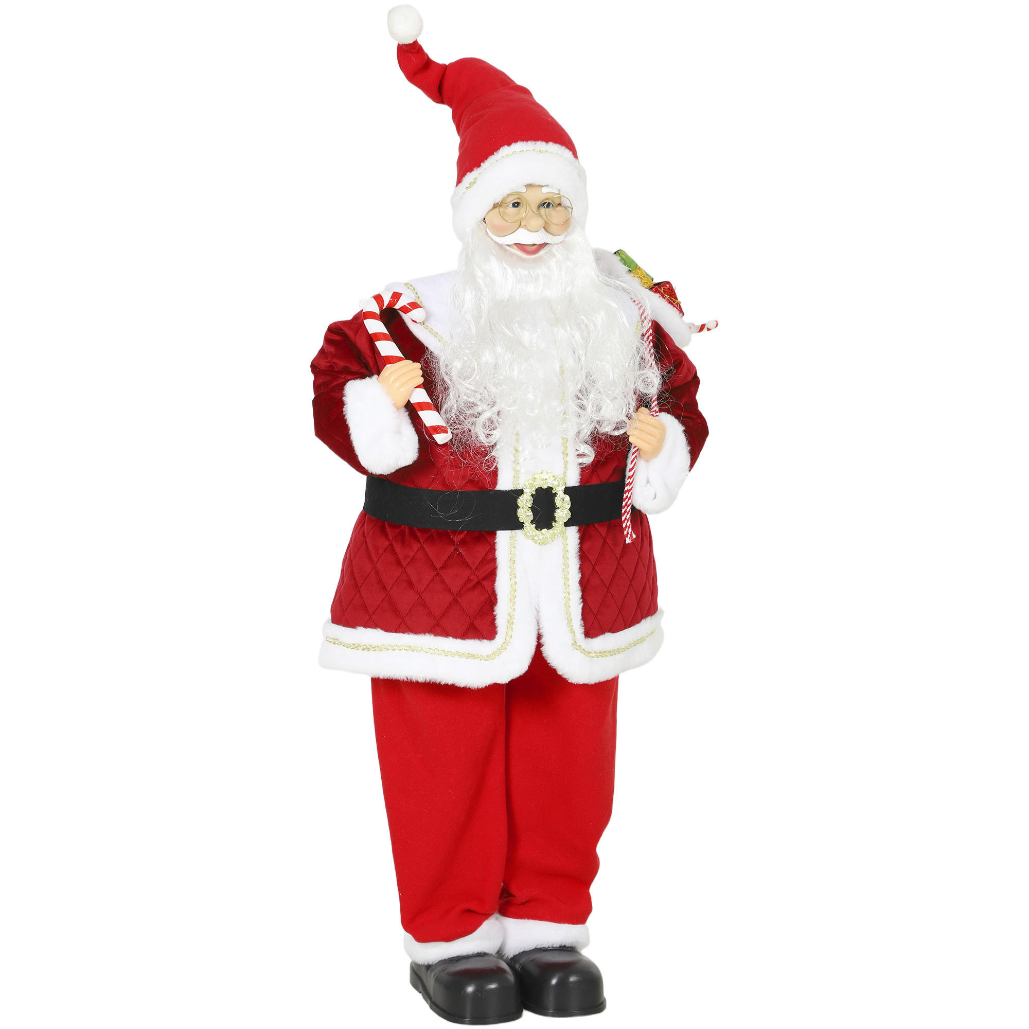 WEIHNACHTSMANN Polyester Metall Rot - Rot, Textil (32/120/48cm) - HOMCOM