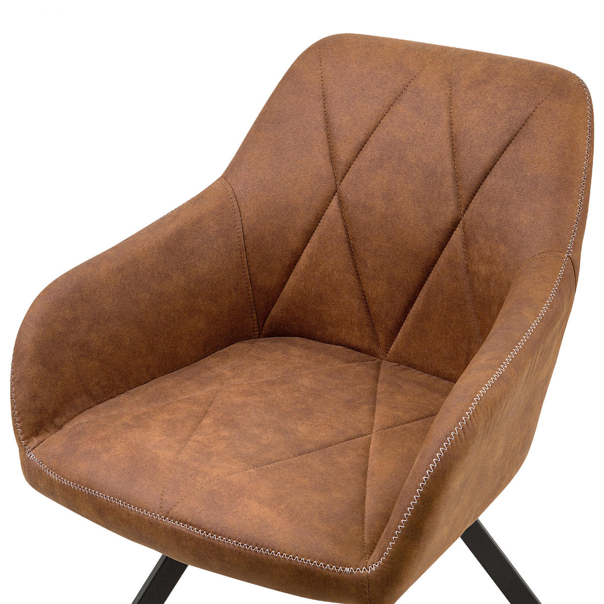 ESSZIMMERSTUHL 2er-Set Polsterbezug Braun Monee - Braun, Textil/Metall (48/78/50cm) - Beliani