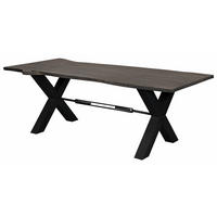 ESSTISCH Akazie 180x100x76 grau lackiert IRON LABEL #115 - Grau, Holz (180/100/76cm) - Massivmoebel24