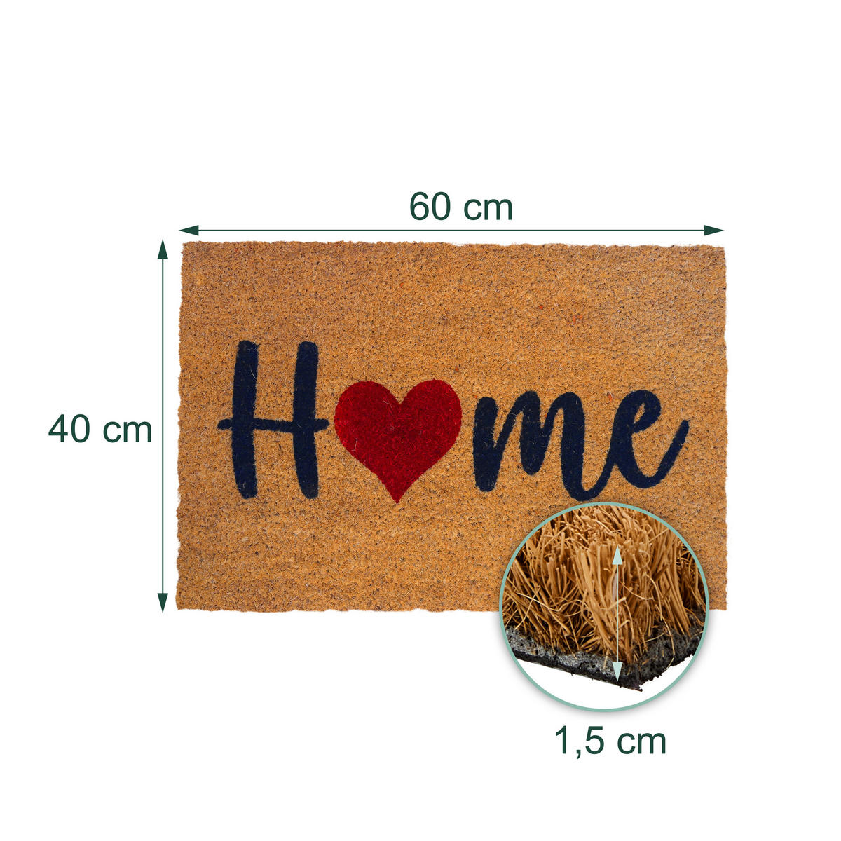 ROHOŽ - svetlohnedá, textil/plast (60/40cm) - Relaxdays