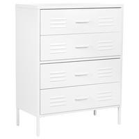 KOMMODE 4 Schubladen weiß Enago - Weiß, Metall (80/102/40cm) - Beliani