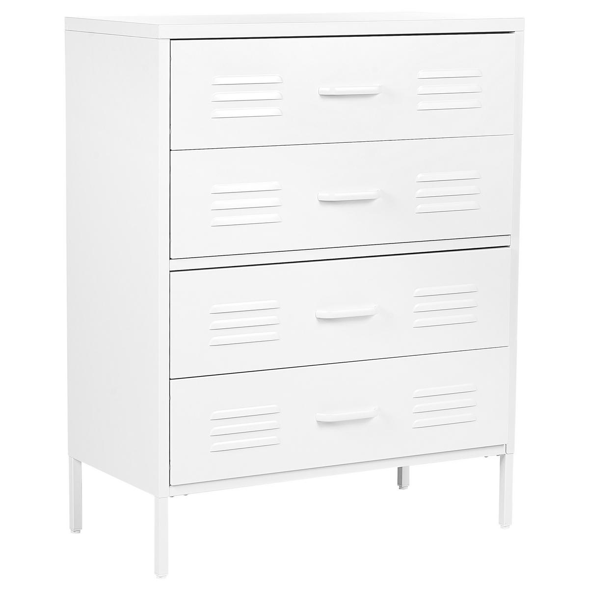 KOMMODE 4 Schubladen weiß Enago - Weiß, Metall (80/102/40cm) - Beliani
