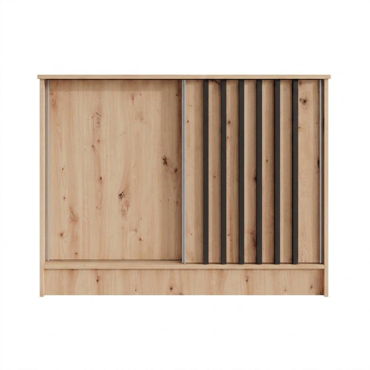 KOMODA Horizon se 2 posuvnými dveřmi, dub Artisan, 100 cm - dub artisan, kompozitní dřevo (101/85/43.5cm) - Beautysofa