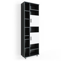BADSCHRANK Ilias Anthrazit/Weiß 60 x 190 cm - Anthrazit/Weiß, Holzwerkstoff (60/190/30cm) - Vicco
