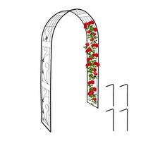 ROSENBOGEN - Schwarz, Metall (125/216/36cm) - Relaxdays