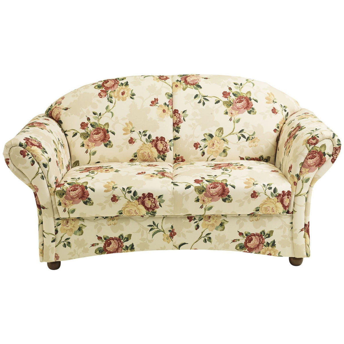 SOFA 2-Sitzer Kama Bezug Flachgewebe Buche nussbaum dunkel / multi - Blaugrau, Kunststoff (151/85/81cm) - 58aufmkessel