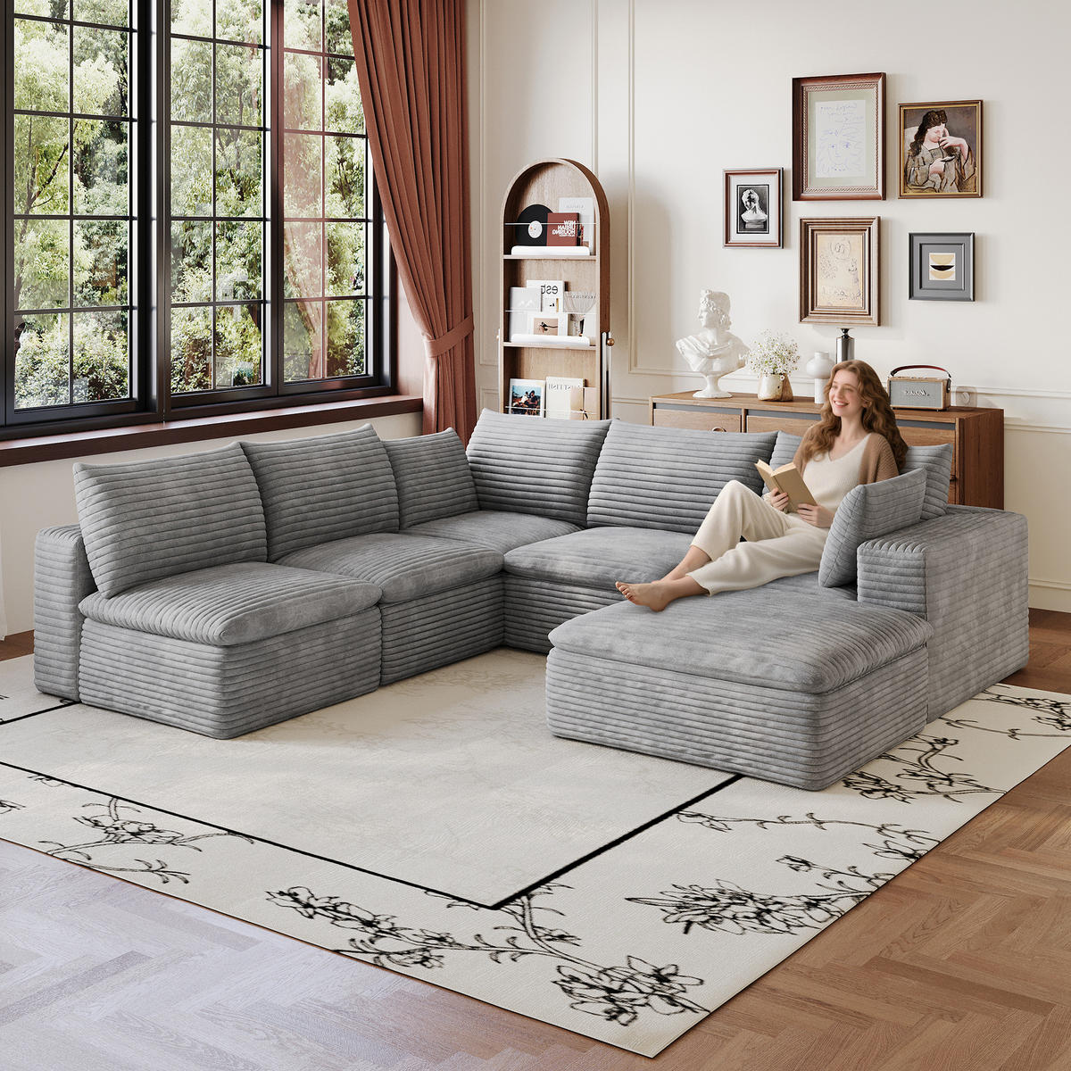 WOHNLANDSCHAFT DE-34773 2-Sitzer mit abnehmbare Polsterung Grau - Grau, Textil (250/60/260cm) - ComfortXL