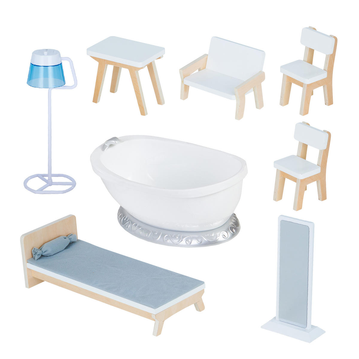 PUPPENHAUS Deluxe aus Holz, Grau, 132cm - Grau, Holzwerkstoff (30/132/61cm) - Teamson Kids