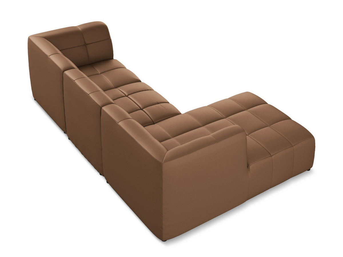 ECKSOFA Links Kunstleder Braun - Schwarz/Mokka, Holzwerkstoff/Kunststoff (266/175cm) - Makamii