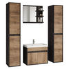 BADEZIMMERMÖBEL-SET Luani XL Matera / Kastanie - Beige/Schwarz, Holzwerkstoff (120.4/160/34.5cm) - Selsey