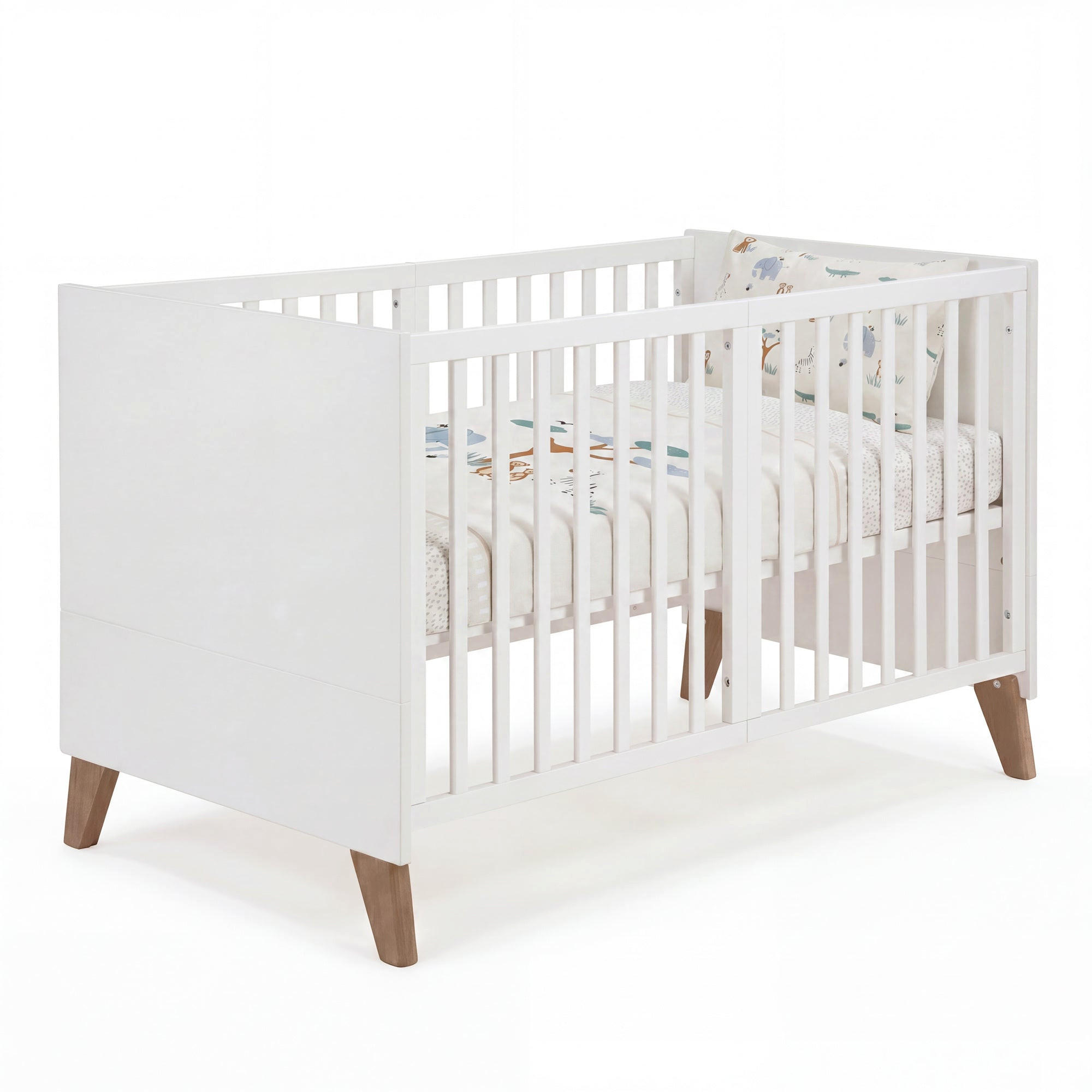 BABYBETT Ole 70 x 140 cm - Eichefarben/Weiß, Holz/Holzwerkstoff (70/140cm) - Roba