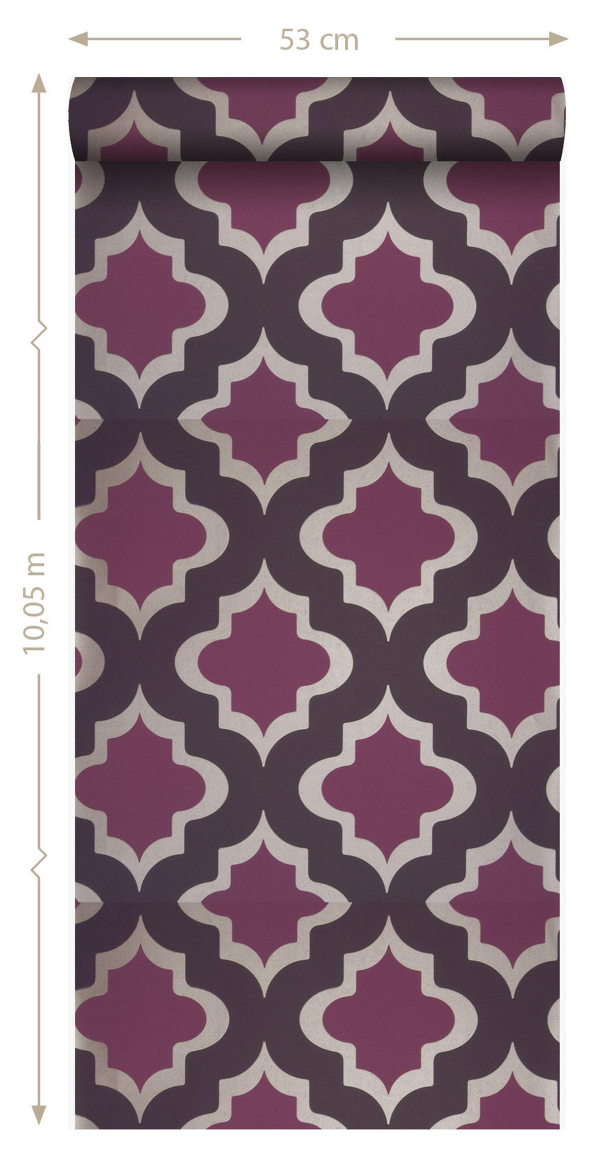 TAPETE Kasbah-Motiv 52 cm x 10.05 m - Rot, Papier (52/1000cm) - Origin Wallcoverings