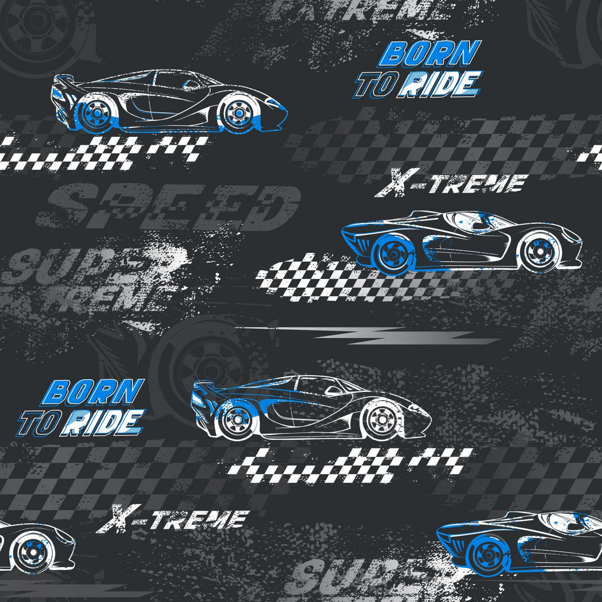 TAPETE Rennwagen 50 x 900 cm - Schwarz, Papier (50/0.1cm) - Sanders & Sanders