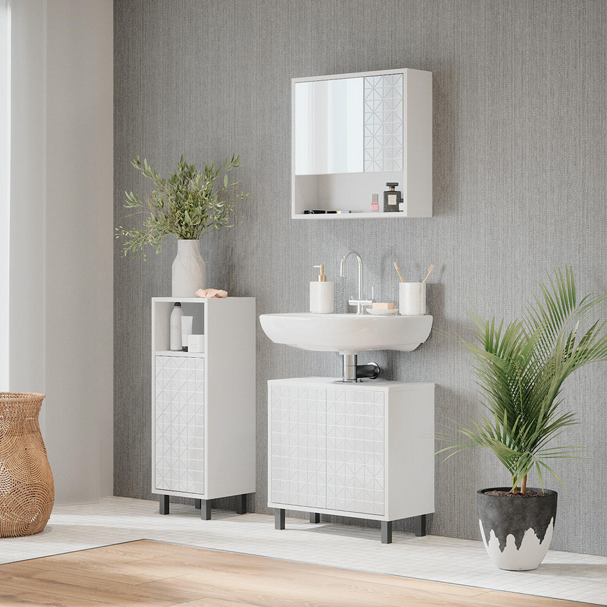 STŘEDNÍ SKŘÍŇKA Agasta Bílá - bílá, kompozitní dřevo (30/87.2/28cm) - Vicco