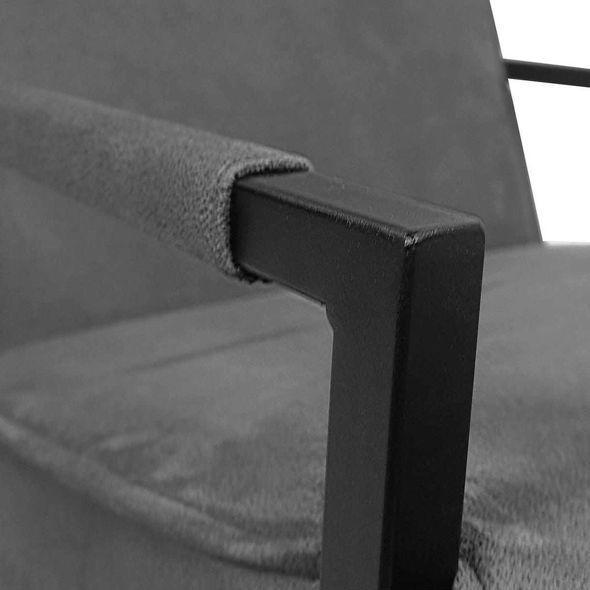 SESSEL - Strukturstoff / Metall - Grau, Textil (66/74/82cm) - home24