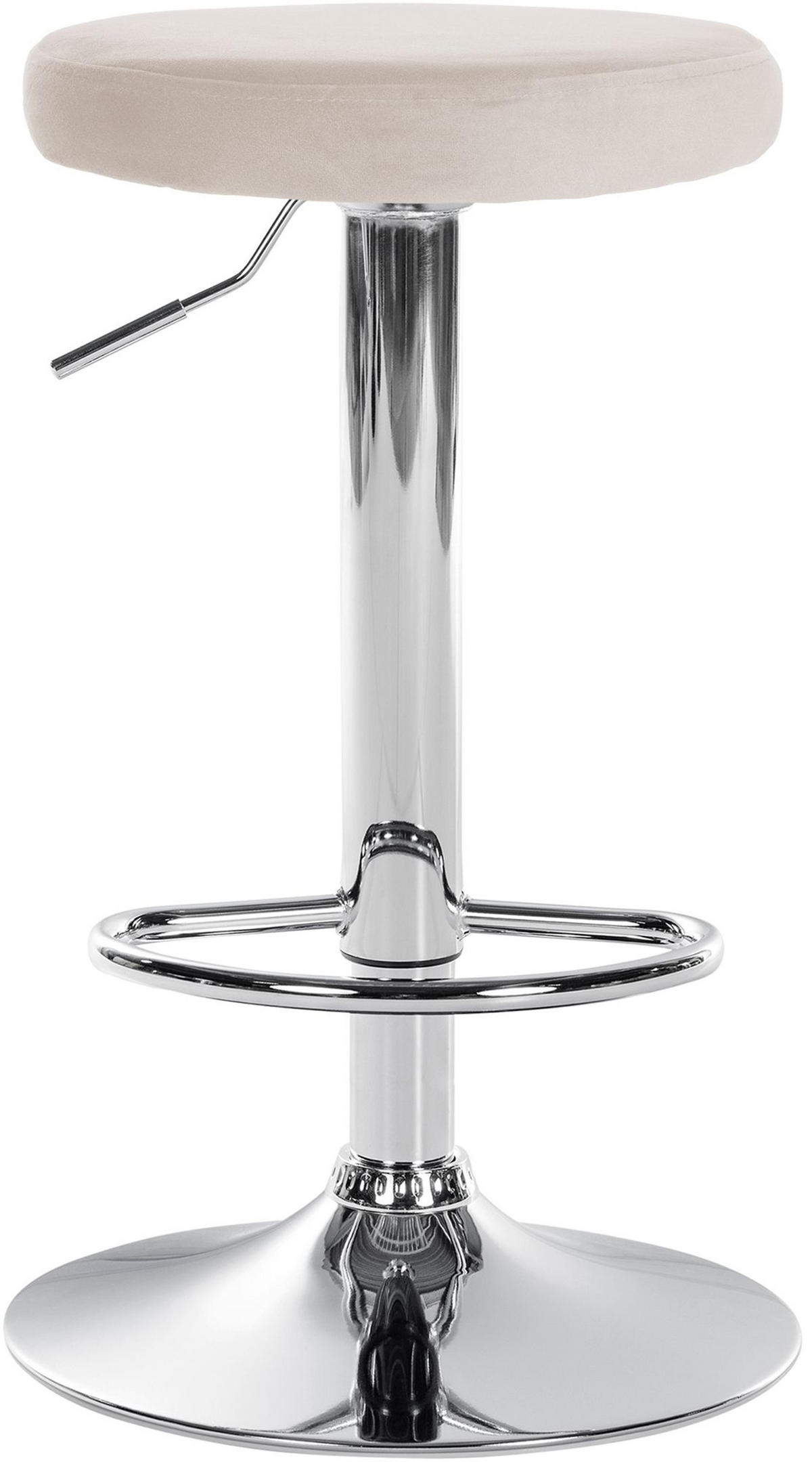 BARHOCKER 2er Set Pontius Samt chrom creme - Chromfarben/Naturfarben, Textil/Metall (38.5/81/38.5cm) - TPFLiving