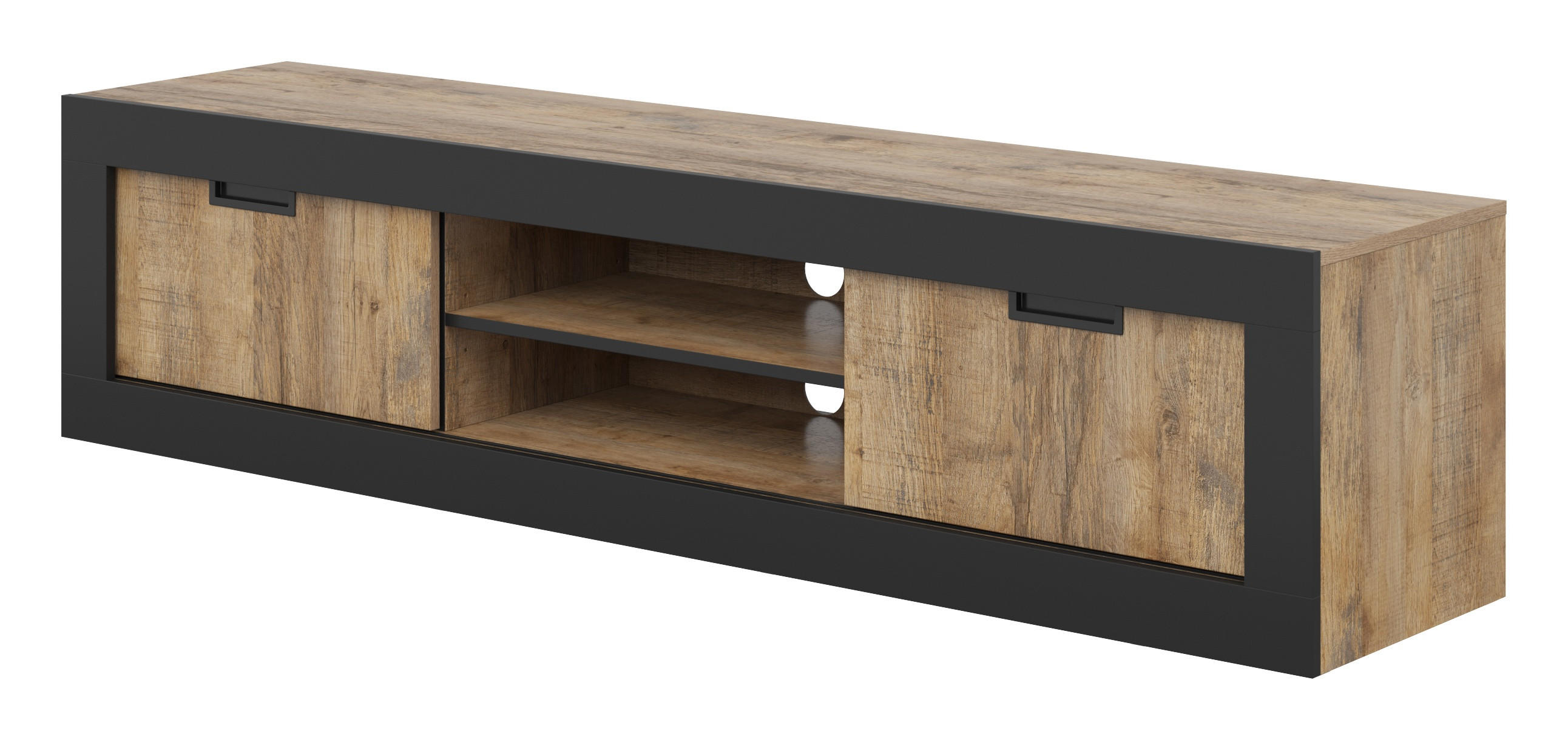 LOWBOARD DAVOR 180/42/40 cm, Eichefarben - Eichefarben, Holzwerkstoff (180/42/40cm) - MASSENO