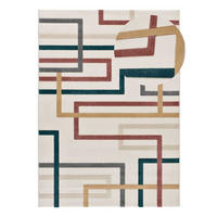 WEBTEPPICH mit geometrischem WeißKarisma 160/230 cm - Blau/Multicolor, Naturmaterialien/Textil (160/230cm) - Atticgo