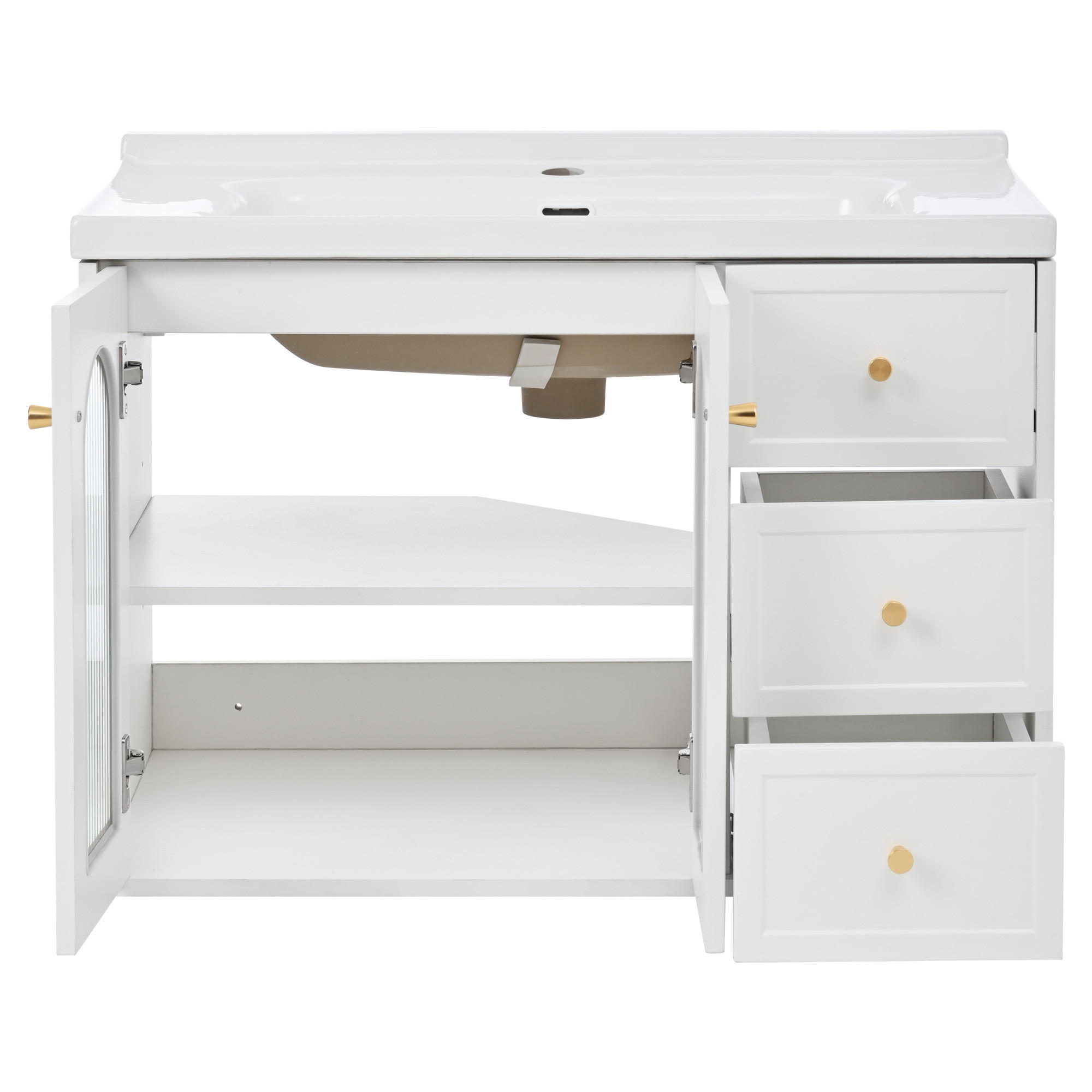 Evryae Waschbeckenunterschrank Weiß 80x58x50 cm