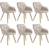 ESSZIMMERSTUHL 6er Set Marilyn,58 x 62 x 82 cm,taupe/gold - Taupe/Goldfarben, Kunststoff (58/82/62cm) - tectake