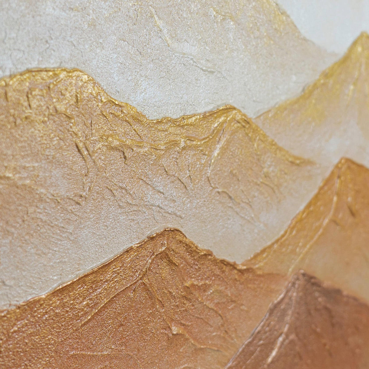 GEMÄLDE Sonnenberge Schattenfugenrahmen Eichefarben 70x50 cm - Eichefarben, Holz (70/50cm) - YS-art gallery
