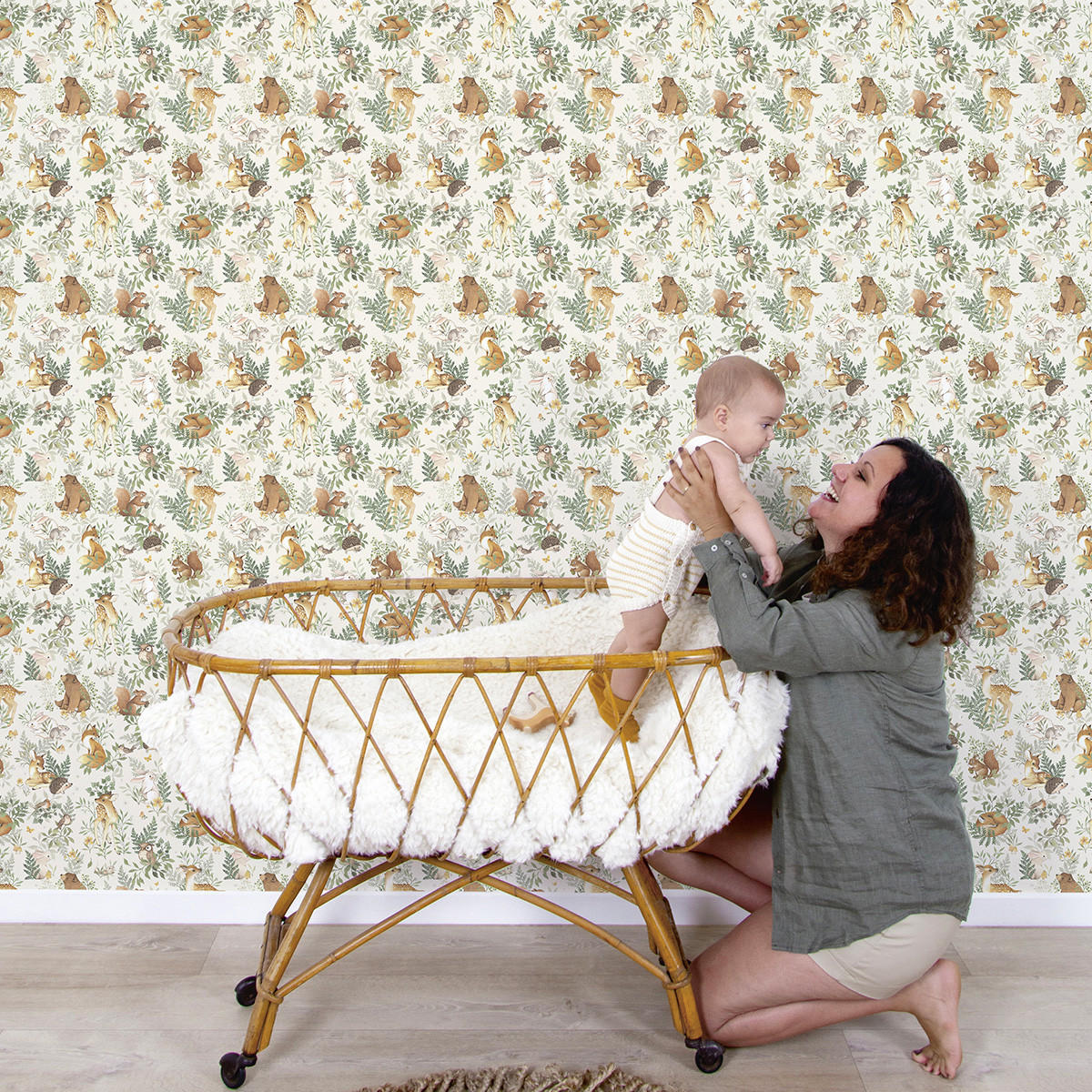 VLIESTAPETE Forest, Waldtiere 50cm x 10m, beige - Beige, Papier (50/1000cm) - Lilipinso
