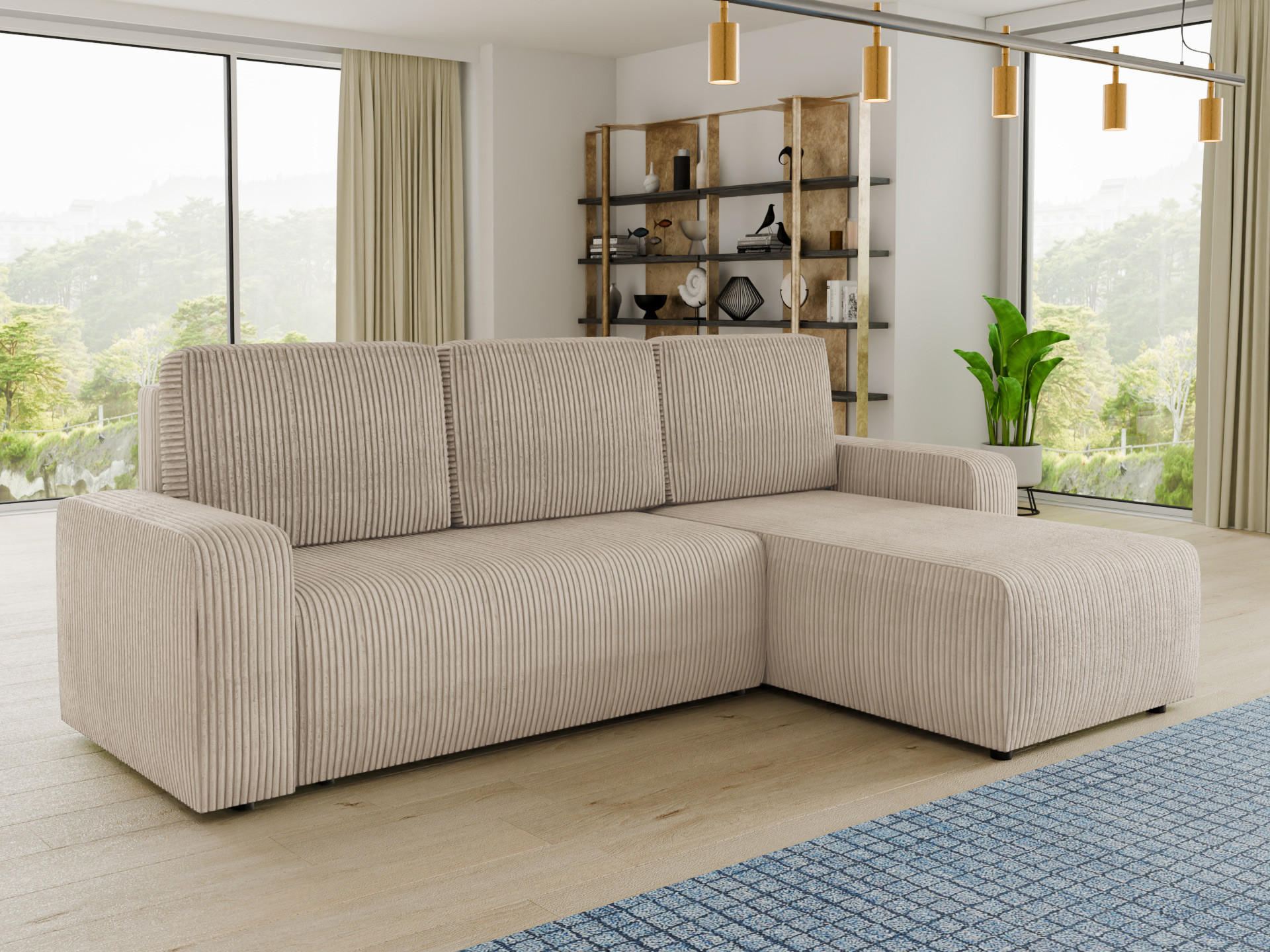 ECKSOFA Roma L - Beige, Holz/Textil (236/150cm) - Sofnet