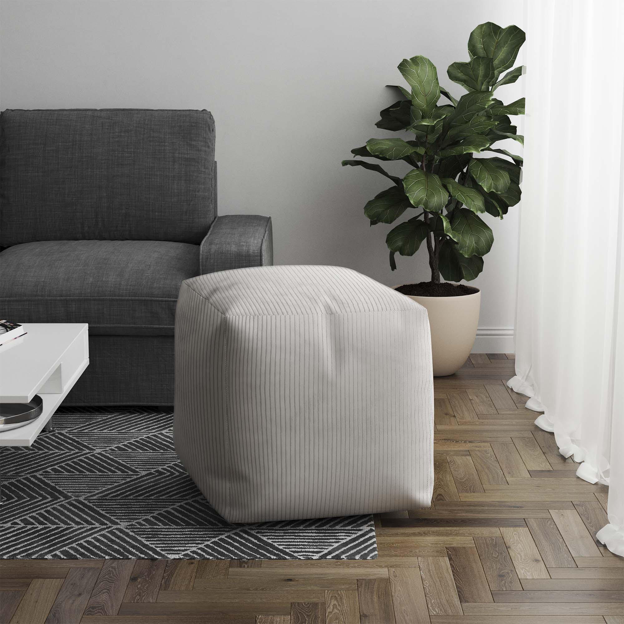 Thumbnail - Dreamroots Sitzsack, Grau, Hellgrau, Textil, 60x60x60 cm, Oeko-Tex® Standard 100, Wohnzimmer, Hocker, Poufs