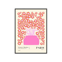 POSTER mit Rahmen NKTN - Flower Market Paris - Pink/Schwarz, Holz/Papier (70/100cm) - Poster&Frame