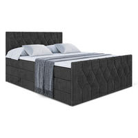 BOXSPRINGBETT VELANTO-Z KING - 160 x 200 - H3/H4 - Schwarz - Schwarz, Holzwerkstoff (160/200cm) - ALTDECOR