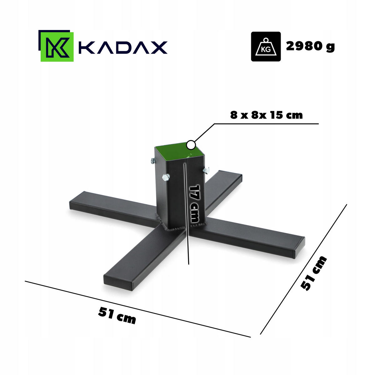 KADAX Weihnachtsbaumständer aus Metall für Weihnachtsbaum, Schwarz, Loft - Schwarz, Metall (27cm) - KADAX