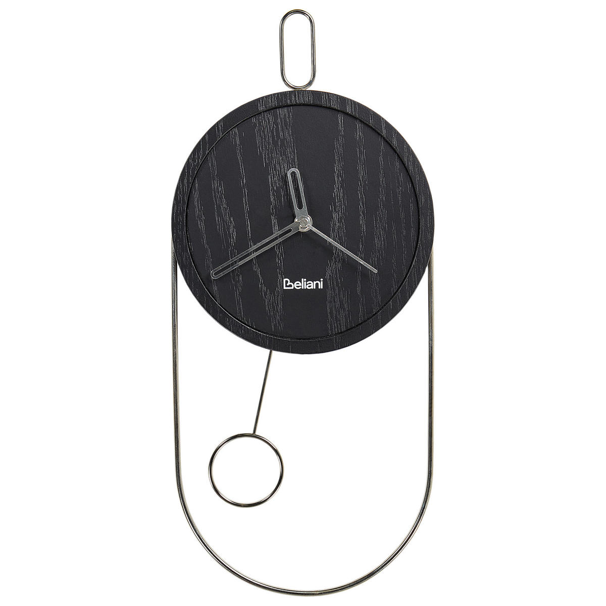 WANDUHR Schwarz/Silber Sierre - Silberfarben/Schwarz, Holzwerkstoff (20/45/3cm) - Beliani