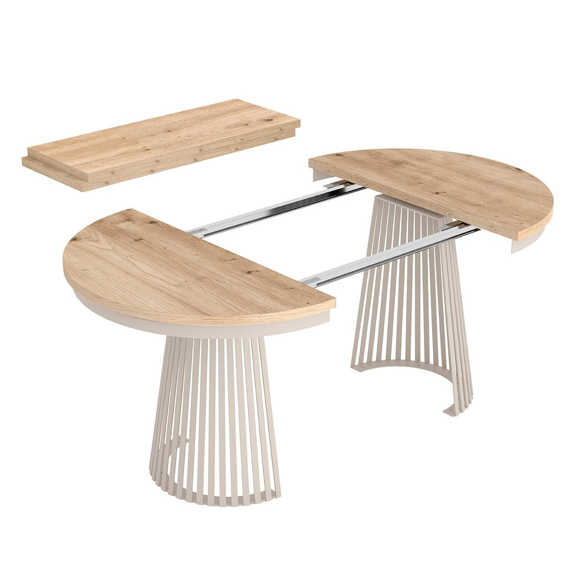 ESSTISCH TRAVIS Ausziehbar 100 - 180 / 100 x 76,6 cm - Kaschmir/Eiche Artisan, Holz (100/100/76.6cm) - MASSENO