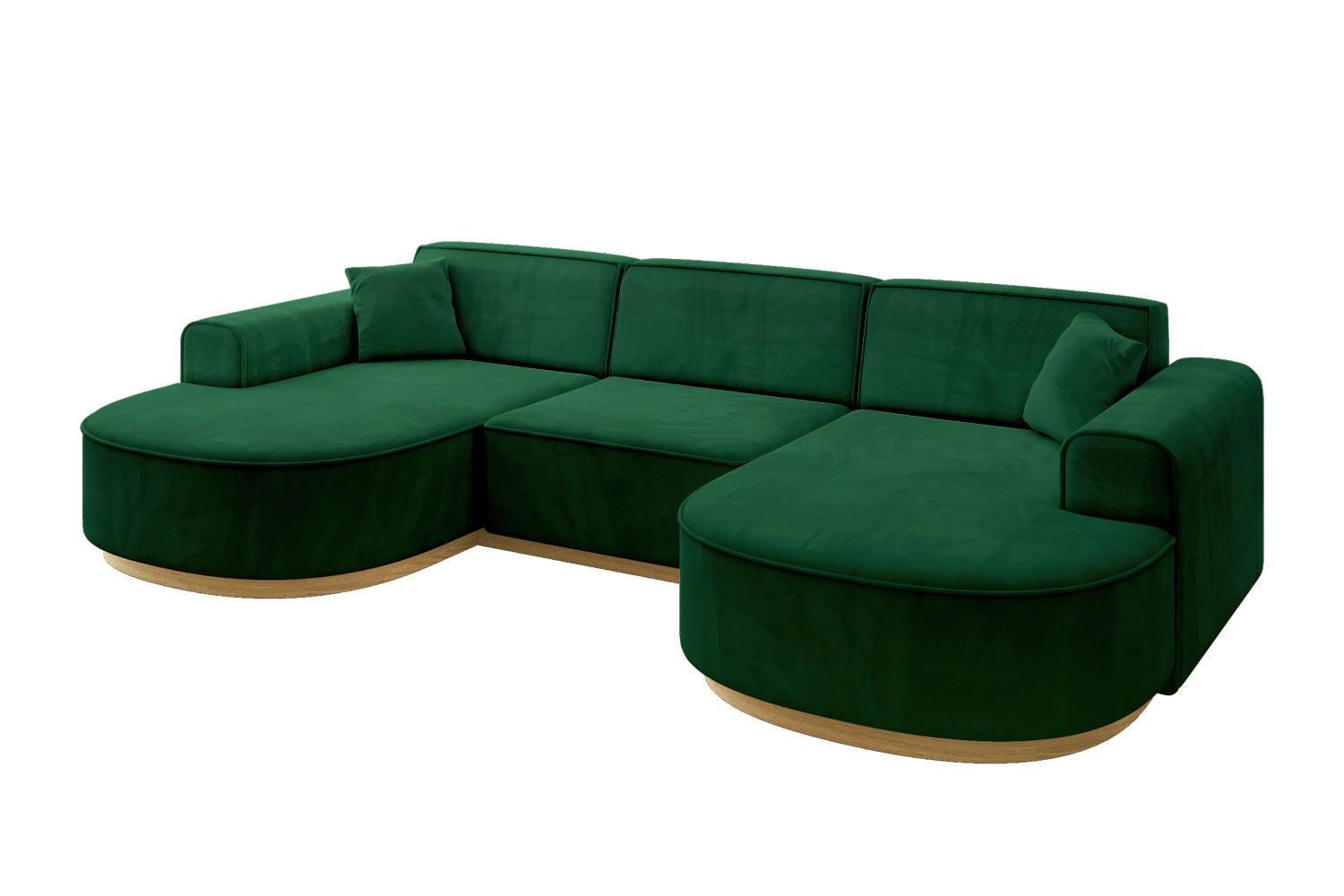WOHNLANDSCHAFT MARI-U1-v2 - 303x171x83 cm Dunkelgrün Velours - Dunkelgrün, Holzwerkstoff/Textil (303/83/171cm) - ALTDECOR
