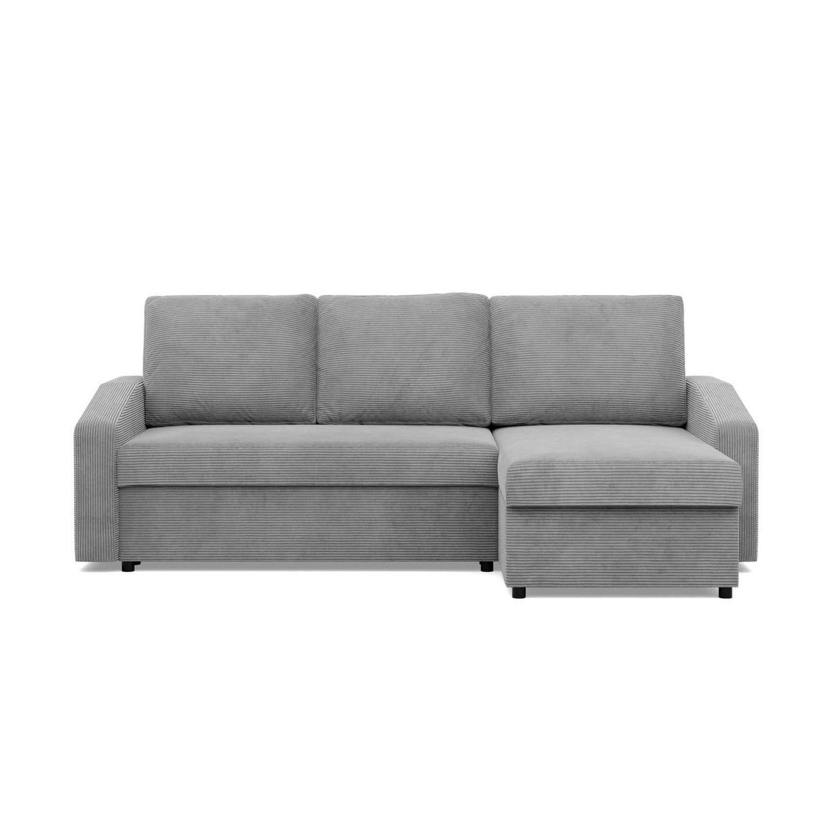 ECKSOFA MIT SCHLAFFUNKTION NEO, Cord - Grau - Grau, Textil (231/140cm) - Mebligo