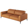 3-SITZER SOFA - Cognac/Schwarz, Leder/Metall (233/73/107cm) - home24