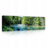 BILDER Wasserfall Modern Wohnzimmer Schlafzimmer 145x45 - Multicolor, Holzwerkstoff (145/45cm) - Wallarena