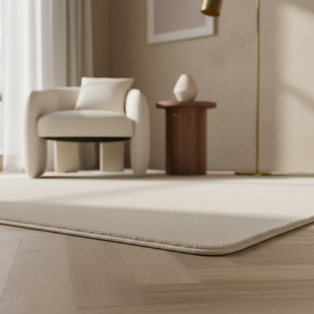 KURZFLORTEPPICH Waschbar ISAR, einfarbig, Creme, 240 x 340 cm - Beige, Textil (340/240cm) - KADIMA DESIGN