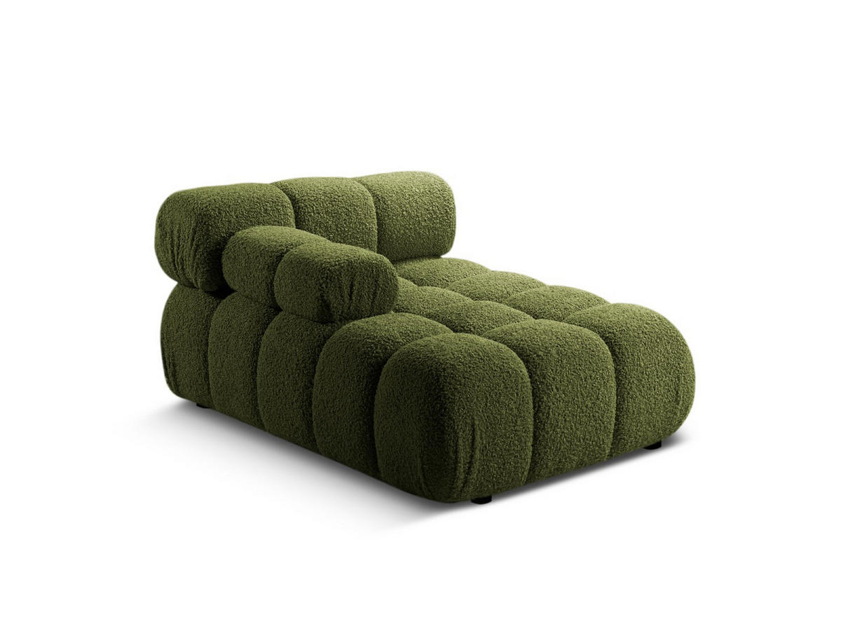 CHAISELONGUE links Bellis aus Boucle grün - Grün, Textil (94/70/155cm) - Micadoni